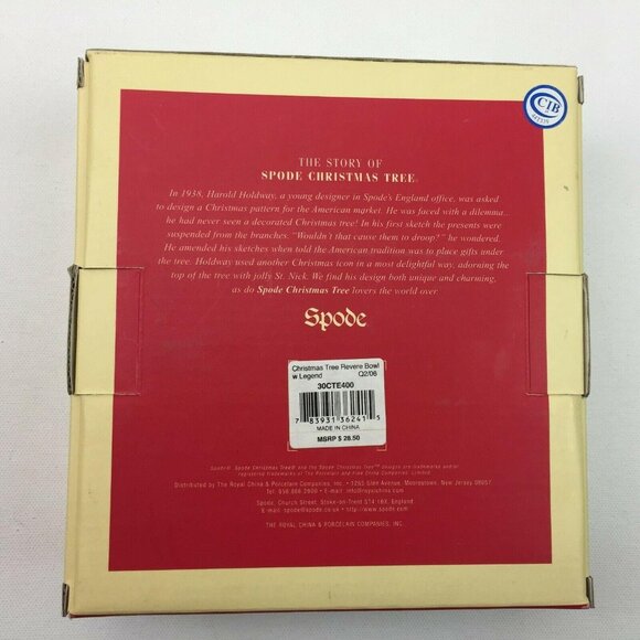 Spode Christmas Tree Porcelain China Revere Bowl With Box Legend Wishing Cheer - Picture 7 of 9